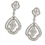  18Kt White gold and Diamond Drop Earrings 4.13 Cts tw